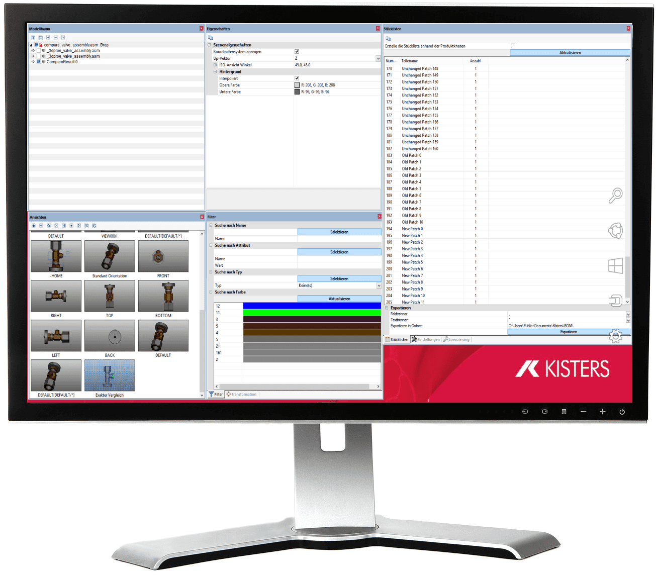 Weitere Teilfenster auf Monitor 2